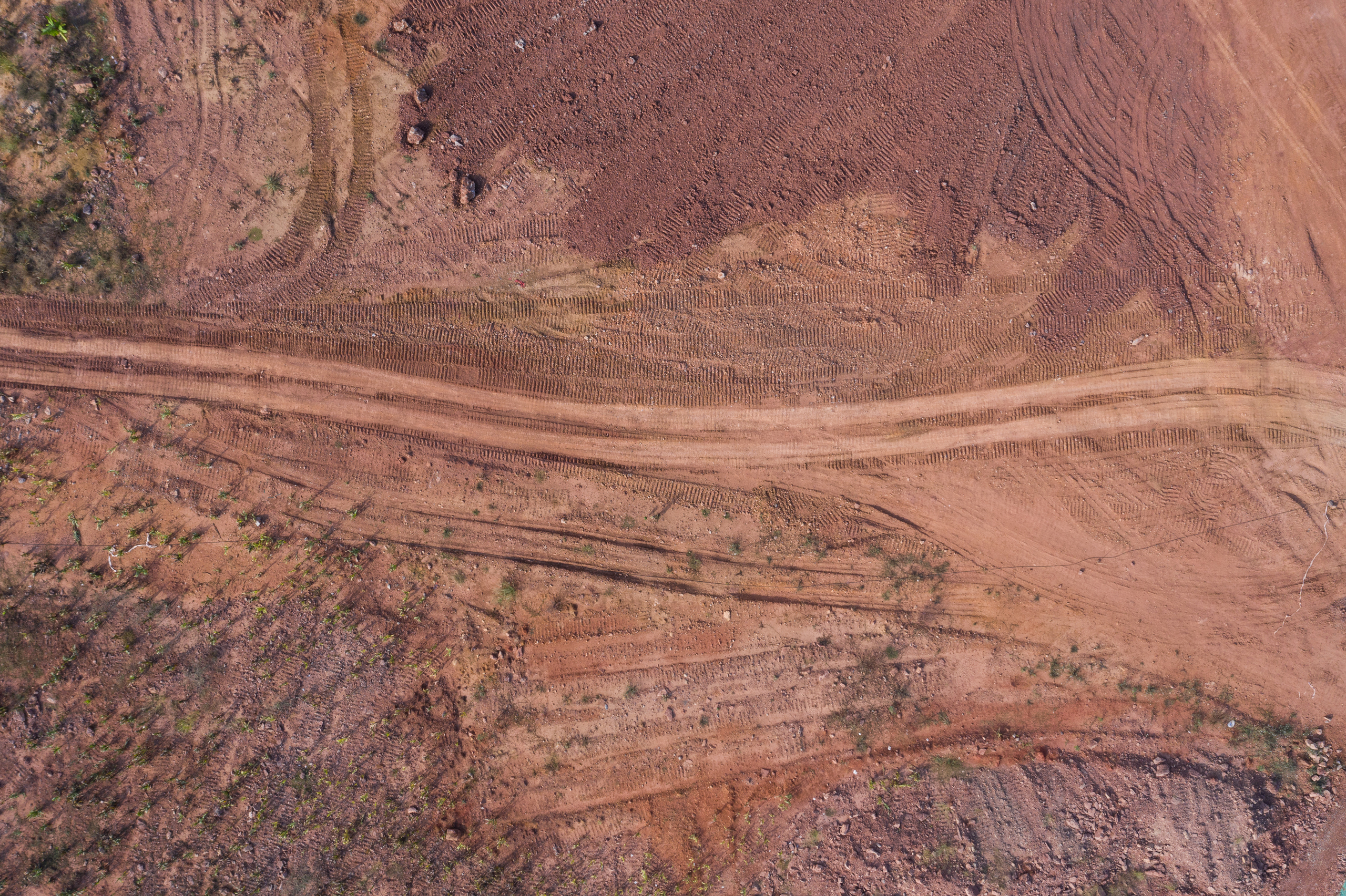 Aerial view of a cleared site