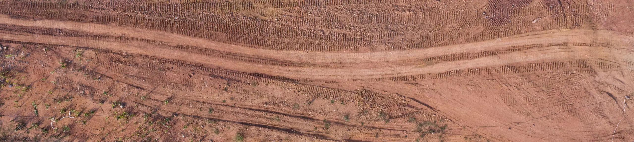 Aerial view of a cleared site