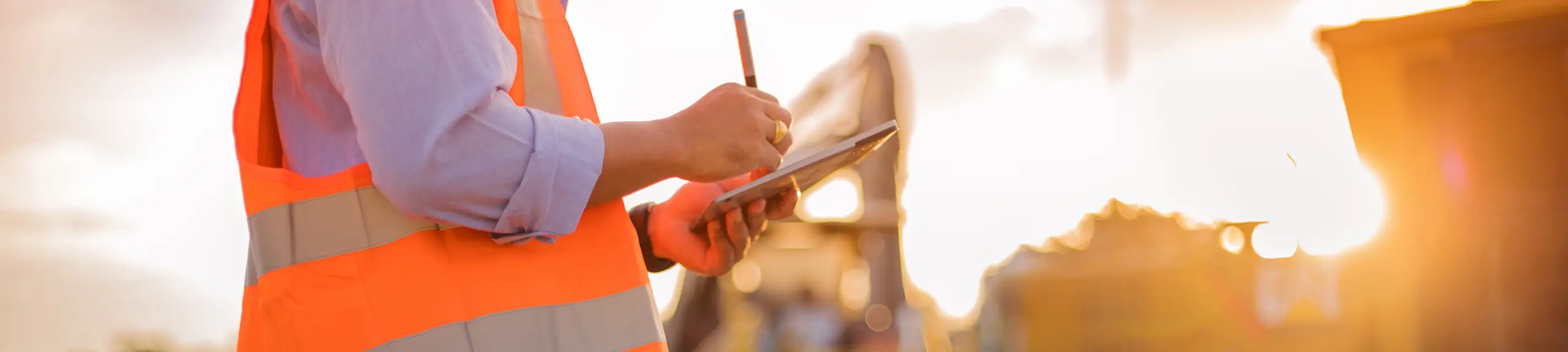 A construction worker making notes A construction worker making notes