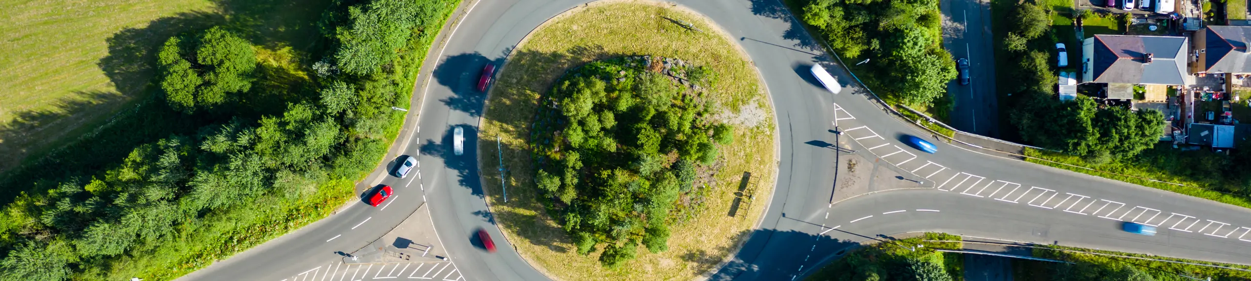 Aerial view of a roundabout Aerial view of a roundabout